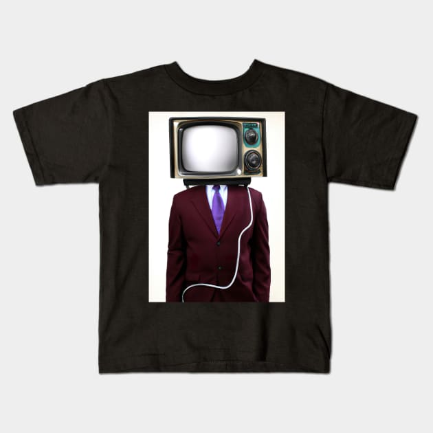 Suit Tube TV Man Kids T-Shirt by maxcode